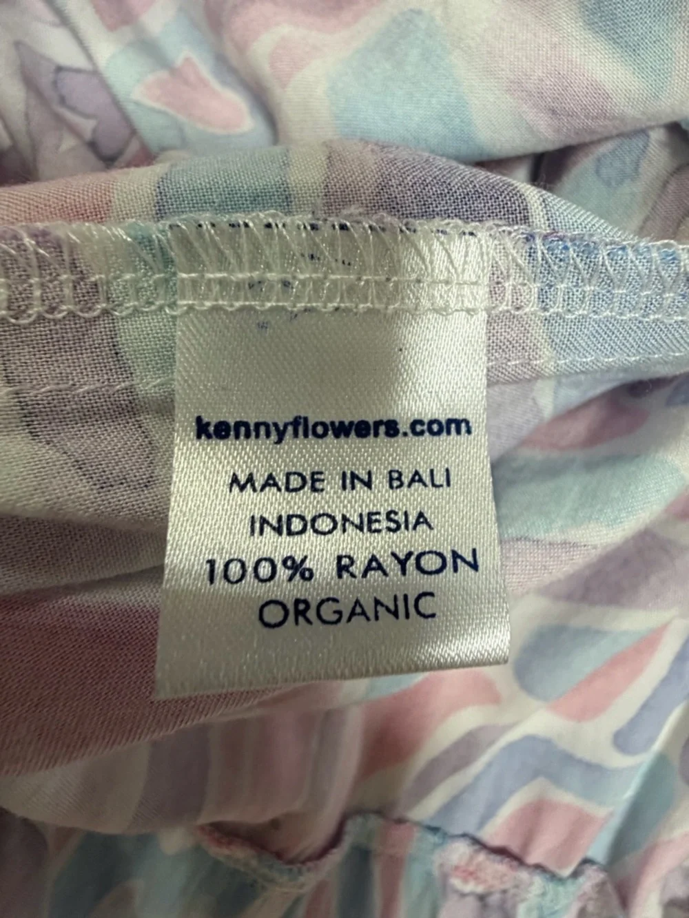 Kenny Flowers Pink Blue Purple Abstract Smocked Dress - Picture 8 of 8